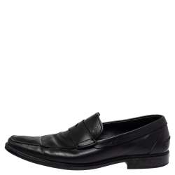 Pre Owned Tod's Black Leather Slip On Penny Loafers Size 44.5