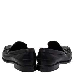 Pre Owned Tod's Black Leather Slip On Penny Loafers Size 44.5