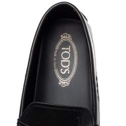 Pre Owned حذاء لوفرز تودز جلد أسود سليب أون سير بيني مقاس 45