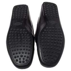 Pre Owned حذاء لوفرز تودز جلد أسود سليب أون سير بيني مقاس 45