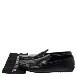 Pre Owned حذاء لوفرز تودز جلد أسود سليب أون سير بيني مقاس 45