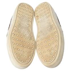 Pre Owned Tod's Brown Leopard Print Calf Hair Slip On Sneakers Size 38.5