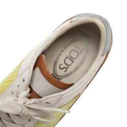 مملوكة مسبقًا حذاء رياضي تودز رباط جلد وجلد ثعبان متعدد الألوان مقاس 35.5