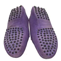 Tod's Purple Suede Penny Slip On Loafers Size 35.5