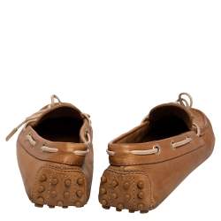 Tod's Brown Leather Bow Slip On Loafers Size 36.5