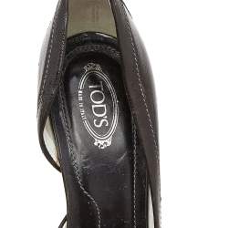 Pre Owned Tod's Dark Brown Leather Pumps Size 40