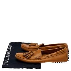 Pre Owned Tod's Brown Leather Slip on Loafers Size 37