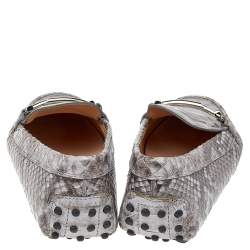 مملوكة مسبقًا Tod's Grey Python Leather Slip on Loafers Size 36.5