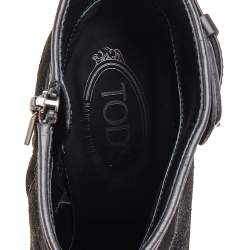 Pre Owned Tod's Black Suede Ankle Boots Size 39.5