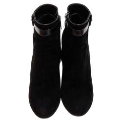Pre Owned Tod's Black Suede Ankle Boots Size 39.5