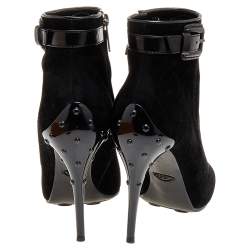 Pre Owned Tod's Black Suede Ankle Boots Size 39.5