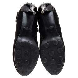 Pre Owned Tod's Black Suede Ankle Boots Size 39.5