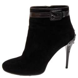 Pre Owned Tod's Black Suede Ankle Boots Size 39.5