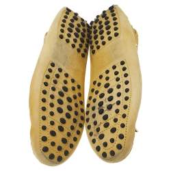 Tod's Yellow Leather Gommino Slip On Loafers Size 38