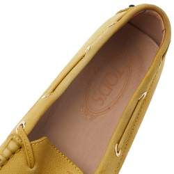 Tod's Yellow Leather Gommino Slip On Loafers Size 38