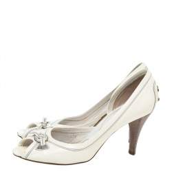 Tod's White Patent Leather Peep Toe D'orsay Pumps Size 40.5