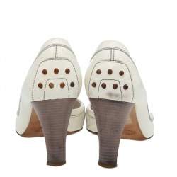 Tod's White Patent Leather Peep Toe D'orsay Pumps Size 40.5