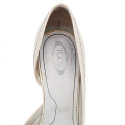Tod's White Patent Leather Peep Toe D'orsay Pumps Size 40.5