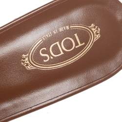 Tod's Brown Suede Double T Slide Sandals Size 39