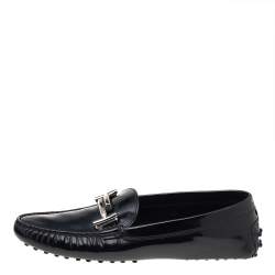 Tod's Black Patent Leather Slip on Loafers Size 39