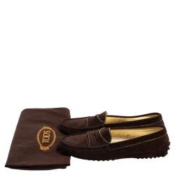 Pre Owned Tod's Brown Suede Loafers Size 37