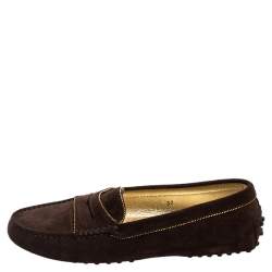 Pre Owned Tod's Brown Suede Loafers Size 37