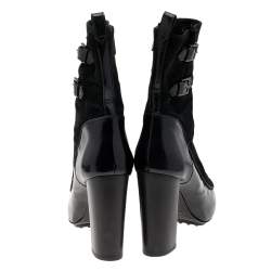 Tod's Black Suede And Leather Ankle Boots Size 39.5