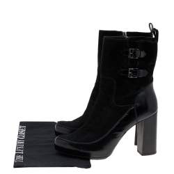 Tod's Black Suede And Leather Ankle Boots Size 39.5