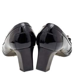 Tod's Black Patent Leather Fringe Square Toe Pumps Size 40