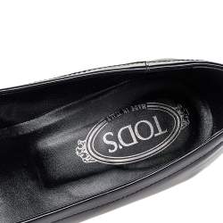 Tod's Black Patent Leather Fringe Square Toe Pumps Size 40