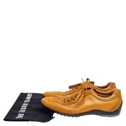 Tod's Brown Leather And Suede Lace Up Sneakers Size 37.5
