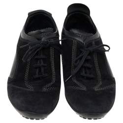 Pre Owned Tod's Black Suede Low Top Sneakers Size 37