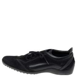 Pre Owned Tod's Black Suede Low Top Sneakers Size 37