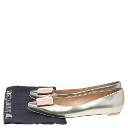 Tod's Silver/Pink Patent Leather Buckle Detail Flats Size 39.5
