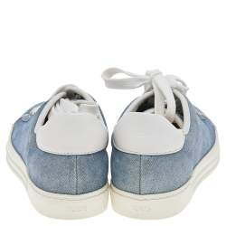 Tod's Blue Glitter Suede Low Top Sneakers Size 36.5