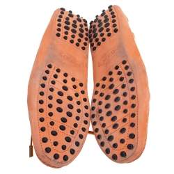 Pre Owned حذاء لوفرز تودز غوميني درايفر جلد وردي محمر مقاس 41