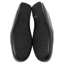 Pre Owned Tod's Dark Grey Patent Leather  New Gommini Loafers Size 39