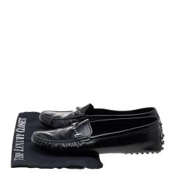 مملوكة مسبقًا  Tod's Black Leather Horsebit Loafers Size 37.5