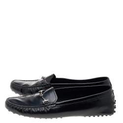 مملوكة مسبقًا  Tod's Black Leather Horsebit Loafers Size 37.5