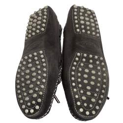 Pre Owned Tod's Black Suede Gommino Driver Loafers Size 38