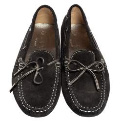 Pre Owned Tod's Black Suede Gommino Driver Loafers Size 38