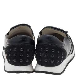 Pre Owned حذاء رياضي تودز سويدي وجلد أسود سليب أون مقاس 35.5