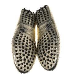 Pre Owned حذاء لوفرز تودز بيني جلد ثعبان ذهبي مقاس 38