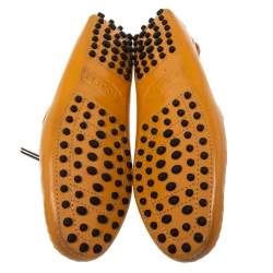 Pre Owned حذاء لوفرز تودز جلد بني فاتح لامع بفيونكة مقاس 35.5