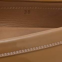 Pre Owned Tod's Brown Patent Leather Slip On Loafers Size 38