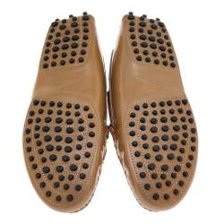 Pre Owned Tod's Brown Patent Leather Slip On Loafers Size 38