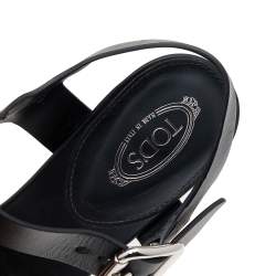 مملوكة مسبقًا صندل تودز جلد أسود سير كاحل  مقاس 37.5