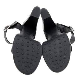 مملوكة مسبقًا صندل تودز جلد أسود سير كاحل  مقاس 37.5