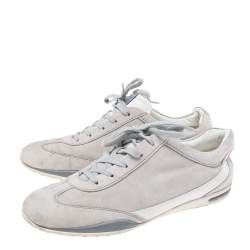 Pre Owned Tod's Grey Suede And Leather Lace Up Sneakers Size 39