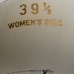 مملوكة مسبقًا Tod's Black/White Leather Embellished Flat Sandals Size 39.5